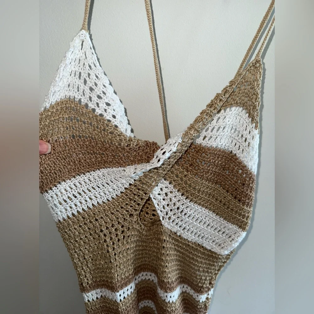 Crochet Knit Boho Beach Dress Cover-Up - Picture 5 of 5